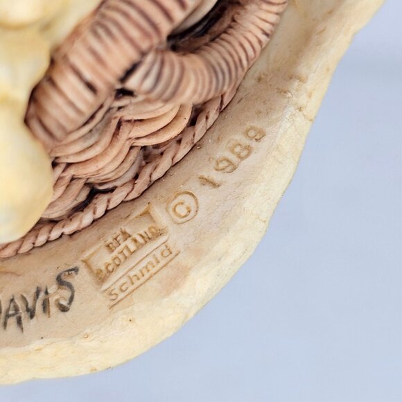 Lowell Davis Hanky Panky 1989 VTG Figurine Cats in Laundry Basket Scotland - Picture 7 of 8